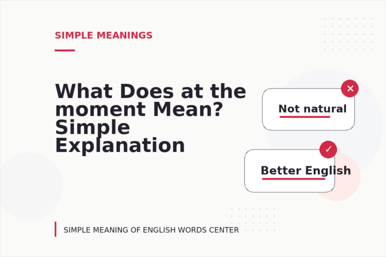 What Does at the moment Mean? Simple Explanation and Examples